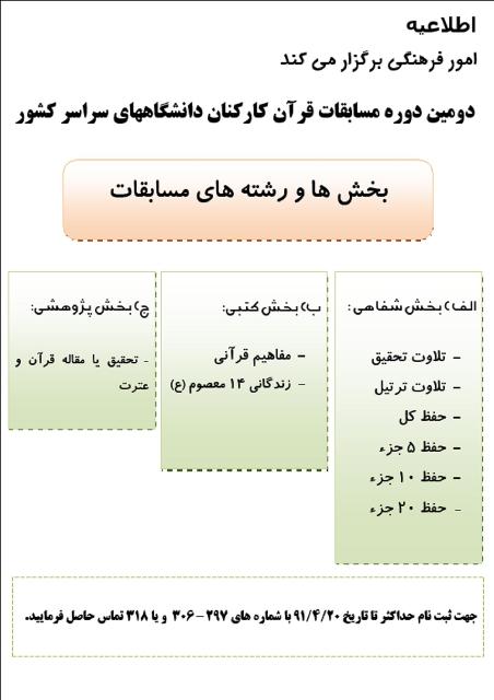 دانلود کتابها براي شرکت در دومين دوره مسابقات قرآن کريم